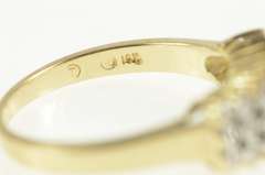 10K Yellow Gold Tiered Diamond Squared Row Band Ring