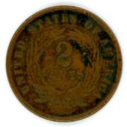 1864 Large Motto Two Cent Piece