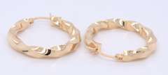 Nice Yellow Gold Twisted Hoop Earrings