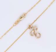 Brilliant Yellow Gold Diamond Circle Station Pendant on Chain