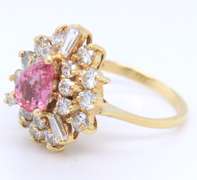 Unforgettable 18kt Pink Sapphire and Diamond Ring with LGL Cert