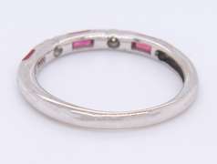 Fabulous White Gold Ruby and Diamond Stackable Band