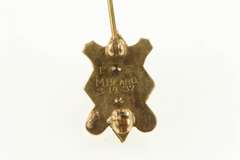 10K Yellow Gold 1930's Pi Kappa Alpha Enamel Seed Pearl Pin/Brooch