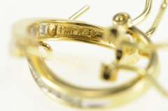 14K Yellow Gold 0.35 Ctw Diamond Oval Channel Statement Hoop Earrings