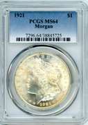 1921 Morgan Silver Dollar in PCGS MS64