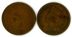 1883 and 1894 Indian Head Cents