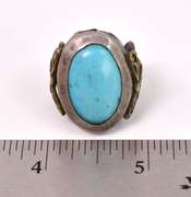 Stunning 12.17CTS Turquoise Ring in Sterling Silver