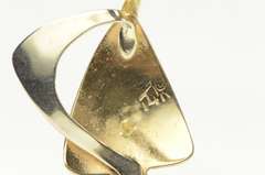 14K Yellow Gold Two Tone Geometric Abstract Statement Stud Earrings