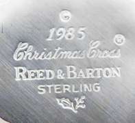 1985 Reed & Barton Sterling Christmas Cross w/Box