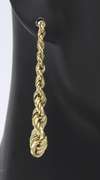 Gorgeous Yellow Gold Rope Dangle Earrings