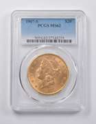 MS62 1907-S $20 Liberty Head Gold Double Eagle PCGS