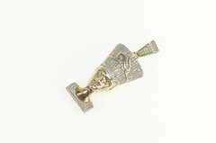 Sterling Silver Ancient Egyptian Queen Nefertiti Pave Pendant