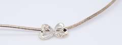 Vintage Sterling Silver Cubic Zirconia Infinity Pendant on Chain Necklace