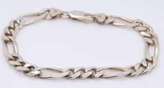 Vintage Sterling Silver Figaro Bracelet