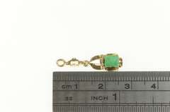 Gold Filled Victorian Ornate Natural Emerald Drop Pendant