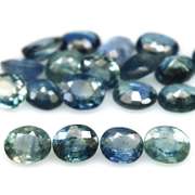 Heated only! 8.23ct blue green Sapphire set