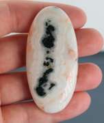 Black and white 109.10ct Dot Agate cabochon