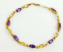 Pretty 10K Gold Amethyst Bracelet