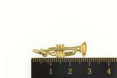 14K Yellow Gold 3D Trumpet Brass Musical Instrument Band Charm/Pendant