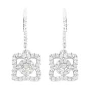 Rhodium Plated 0.56ctw Diamond Earrings