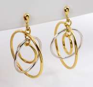 Stylish 14k Interlocking Circles Dangle Earrings
