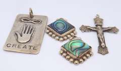 Vintage 925 Sterling Silver Group Lot of 4 Pendants