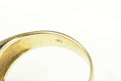 18K Yellow Gold Retro Oval Jade Diamond Accent Ornate Ring