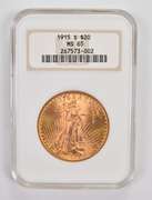MS65 1915-S $20 Saint-Gaudens Gold Double Eagle - Graded NGC