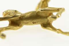 14K Yellow Gold 3D Prancing Pony Horse Equestrian Foal Charm/Pendant