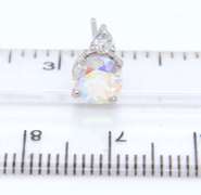 Pleasing White Gold Mystic Topaz and Diamond Stud Earrings