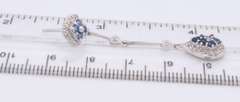 Sparkling White Gold Sapphire and Diamond Dangle Earrings
