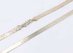Vintage Italian Sterling Silver Herringbone Necklace