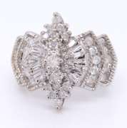 Wonderful White Gold Diamond Cluster Ring
