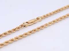 Simple Yellow Gold Rope Chain Necklace