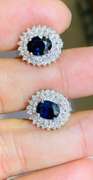 14kt Gold, Blue Sapphire & Diamond Earrings