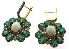 Enchanting Opal and Emerald Earrings