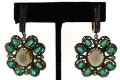 Enchanting Opal and Emerald Earrings