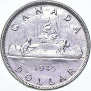 1945/5 Canada $1 Silver Canadian Dollar - Key