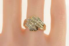 10K Yellow Gold 0.36 Ctw Bypass Diamond Freeform Statement Ring