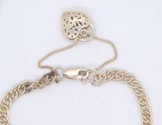 Vintage Sterling Silver Bracelet with Heart Shaped Locket Charm