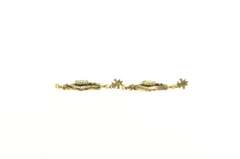 14K Yellow Gold Natural Opal Elaborate Dangle Statement Earrings