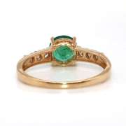 Pretty 14kt Gold Emerald and Diamond Ring