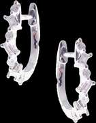 Intervaling 18k White Gold Diamond Horseshoe Earrings