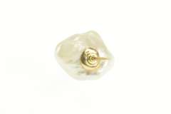 14K Yellow Gold Raw Baroque Pearl Simple Lapel Pin/Brooch