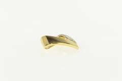 18K Yellow Gold 0.24 Ctw Diamond Two Tone Loop Curvy Pendant