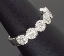 5 Stone Diamond Halo Band