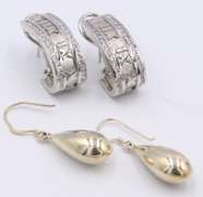 Group Lot of 2 Vintage Sterling Silver Earrings