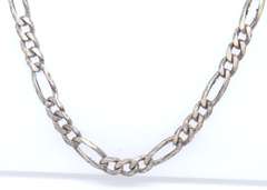 Vintage Italian Sterling Silver Figaro Chain Necklace