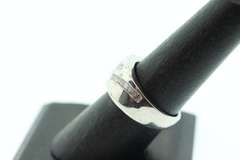 MENS 14K WHITE GOLD DIAMOND BAND