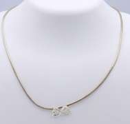 Vintage Sterling Silver Cubic Zirconia Infinity Pendant on Chain Necklace